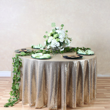 120 in. Round Sequin Tablecloth (9 Colors)