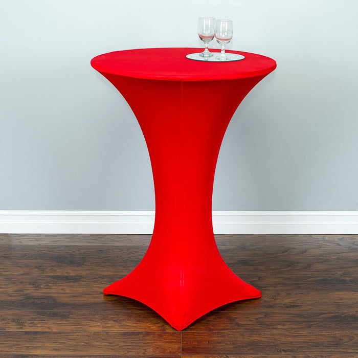 Bargain 30 in. Round Stretch Cocktail Tablecloth Red