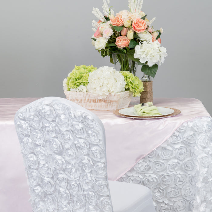 Satin Rosette Stretch Banquet Chair Cover (3 Colors)
