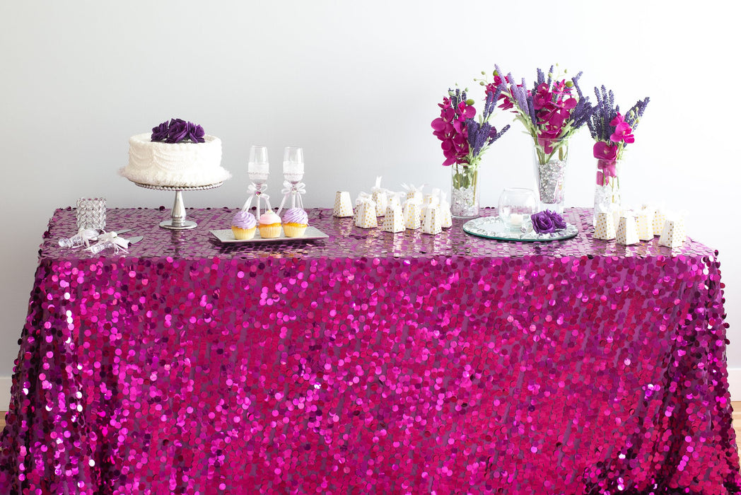 88 X 154 in. Rectangular Payette Sequin Tablecloth (7 Colors)