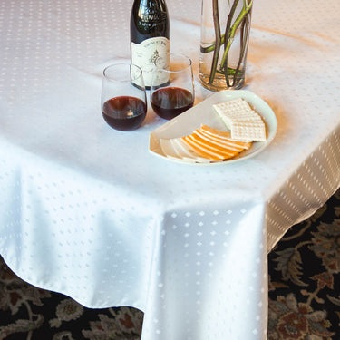 60 X 102 in. Rectangular Square-Point Damask Tablecloth (4 Colors)